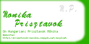 monika prisztavok business card